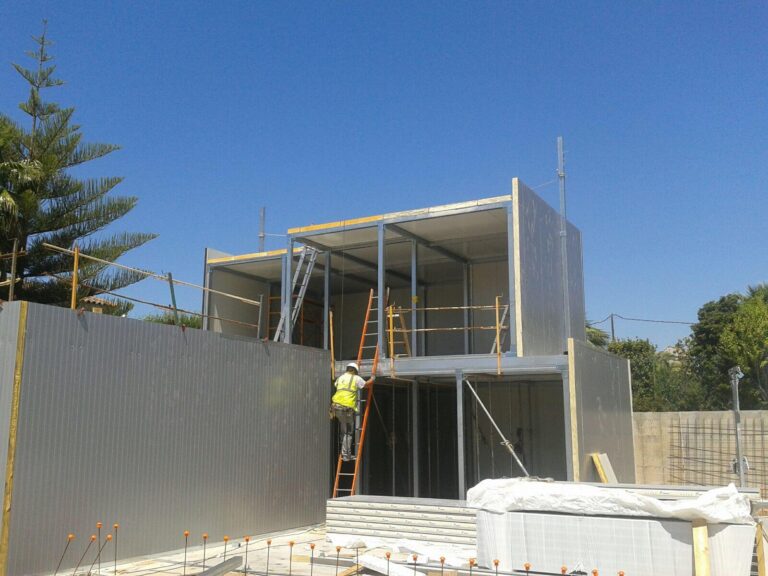 Detallle de la construcción vivienda starmodul dos plantas