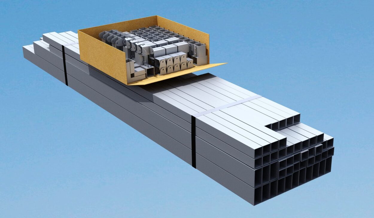 Componentes do kit da casa pré-fabricada starmodul