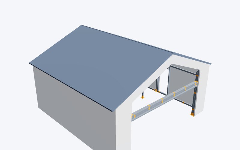 Metallkonstruktionen mit schraubverbindungen 5 Lagerhalle in stahlbauweise mit 85 m²