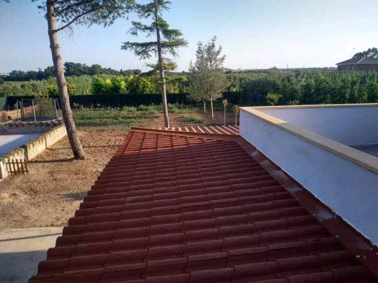 Pergole e portici metallici 45 Copertura in pannello effetto coppo su struttura metallica starmodul a corbins (lleida)