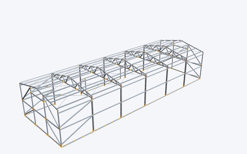 Nave dos aguas 3d estructura
