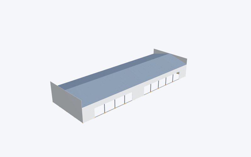 Estruturas de aço para edifícios industriais 6 Pavilhão industrial de 440 m²