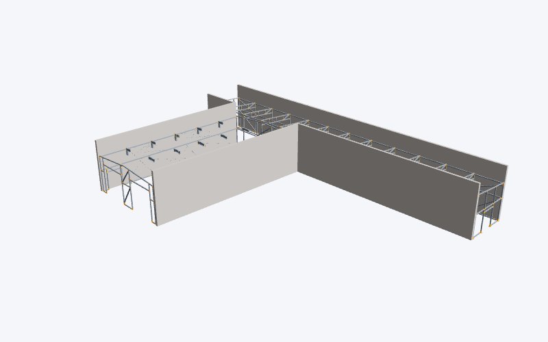 Estructura de pórticos: nave industrial de 610 m²