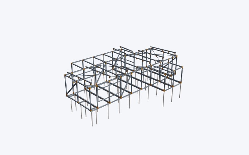 Vivienda 3d casa dos plantas llagostera estructura